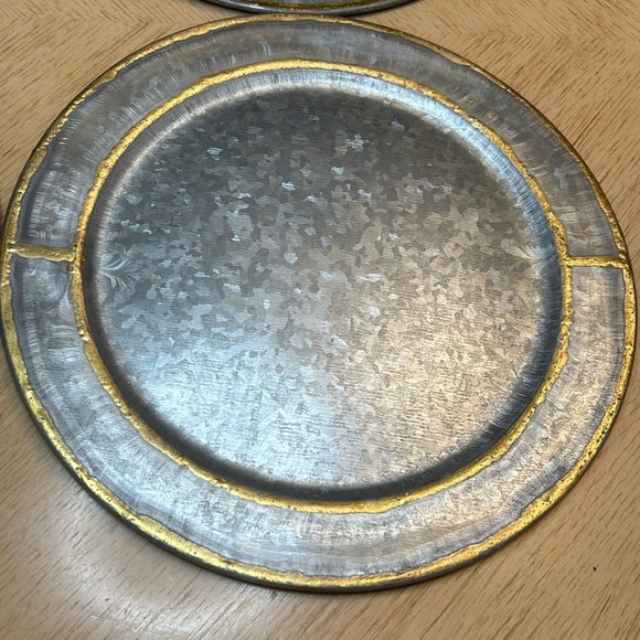 Hearth & Hand with Magnolia - Galvanized Charger with Gold Welding (4) - Picture 7 of 8